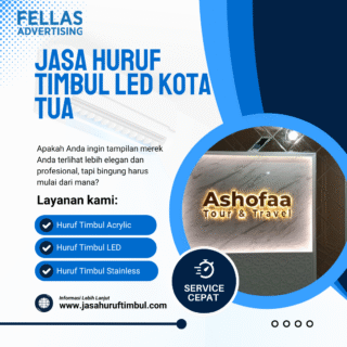 Jasa Huruf Timbul LED Kota Tua