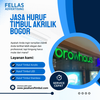 Jasa Huruf Timbul Akrilik Bogor
