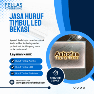 Jasa Huruf Timbul LED Bekasi