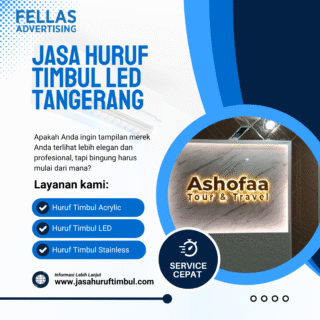 Jasa Huruf Timbul LED Tangerang