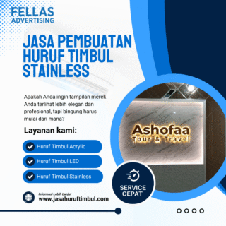 Jasa Pembuatan Huruf Timbul Stainless