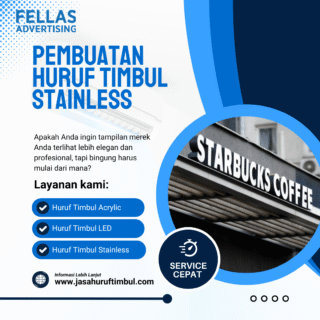 Pembuatan Huruf Timbul Stainless