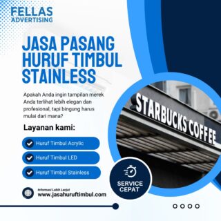 Jasa pasang huruf timbul stainless