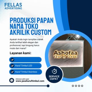 Produksi Papan Nama Toko Akrilik Custom